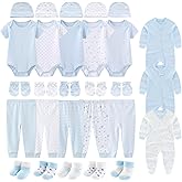 BABYSOLIS 28 Pack Unisex Baby Layette Set Boy Girl Pants+Rompers+Short Sleeve Bodysuits+Hats+Gloves+Socks New Born Outfit