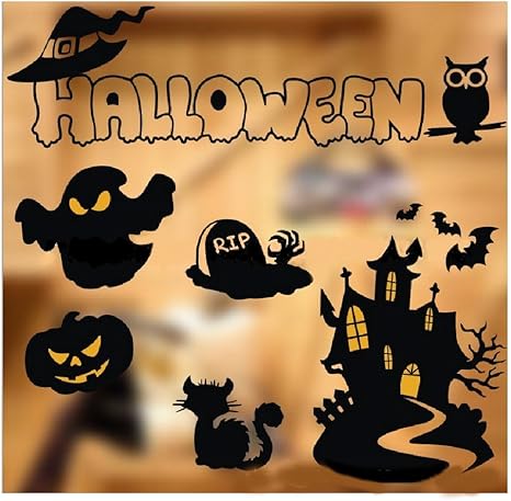 Amazon Co Jp Bahagia かわいいお化けがお出迎え 貼って剥がせる ハロウィンウォールステッカー かぼちゃ おばけ 壁紙 シール こうもり お城 イベント デコレーション パーティー 装飾 店舗 ホビー