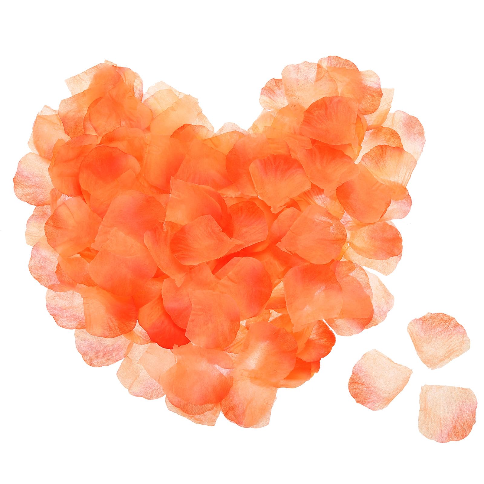 Photo 1 of MECCANIXITY Silk Artificial Flower Rose Petals, Orange, Red Wedding Faux Flowers 2 Inch x 2 Inch for Wedding Centerpieces, Party Decoration Pack of 1200