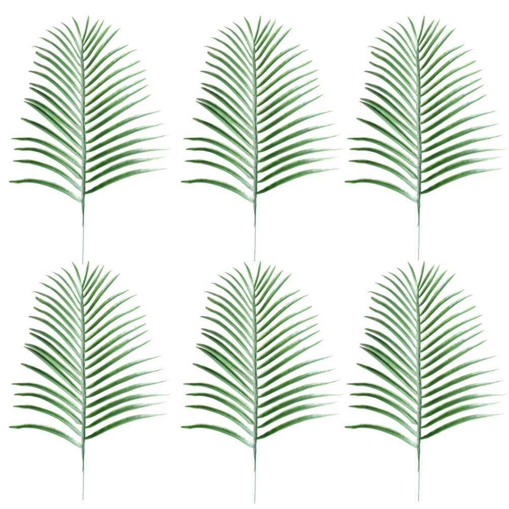 LUOEM 6 Pcs Fake Faux Artificial Tropical Palm Leaves for Home Kitchen Party Decorations Handcrafts (Green)