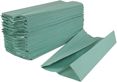Q-Connect 2Work 1-Ply C-Fold Hand Towels 217x310mm Green Pack 2880