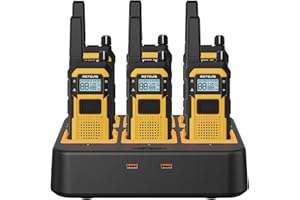 Retevis RB48 Walkie Talkies for Adults, Heavy Duty 2 Way Radios Long Range with Six-Way Charger, IP67 Waterproof, Shock Resis