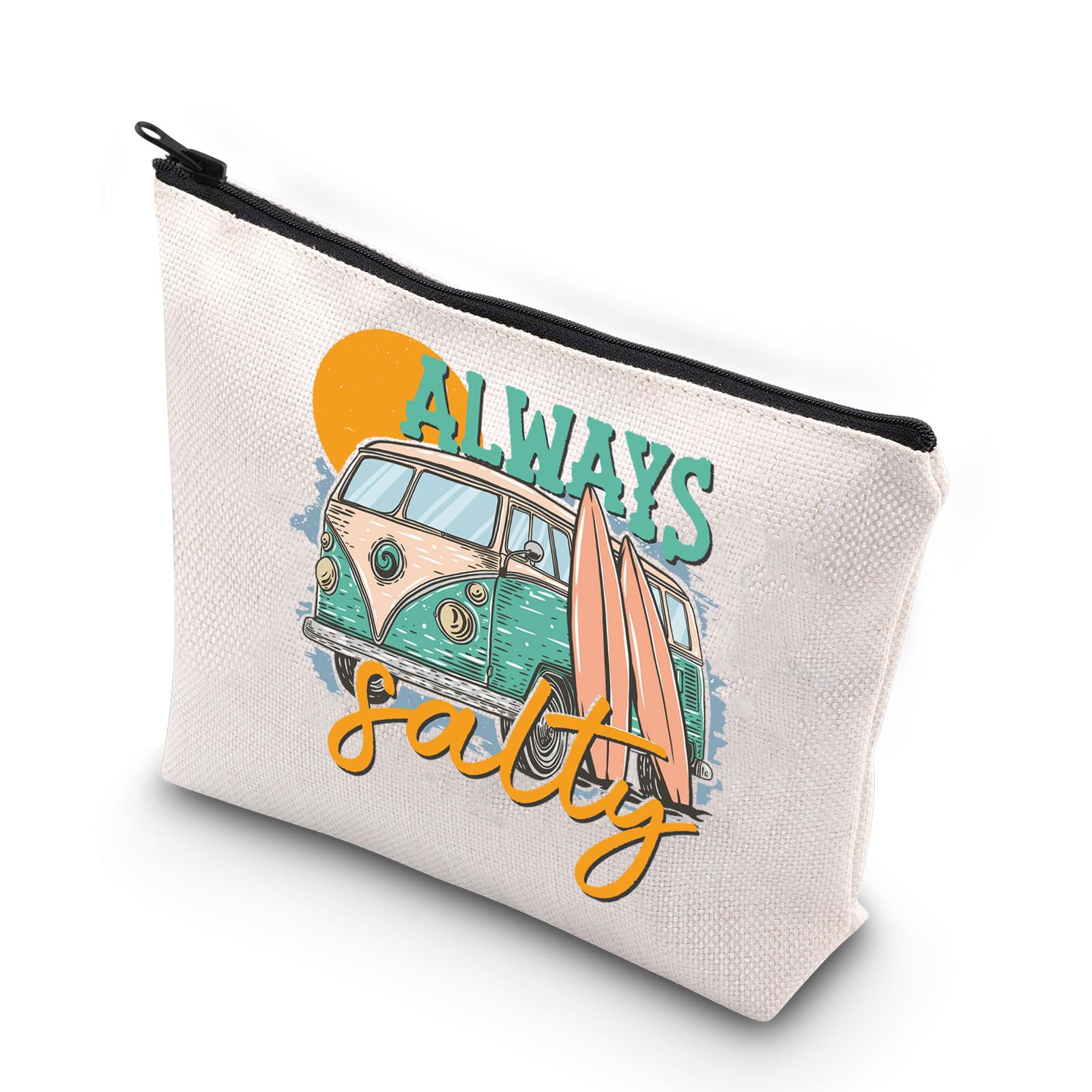 Summer Beach Makeup Bag Always Salty Gifts Beach Bum Gifts Summer Vibes Travel Bag Beach Vacation Toiletry Bag (Always Salty UK)