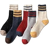 MAVTBOFL Thick Wool Socks for Women Winter Vintage Warm Casual Crew Socks Soft and Comfortable