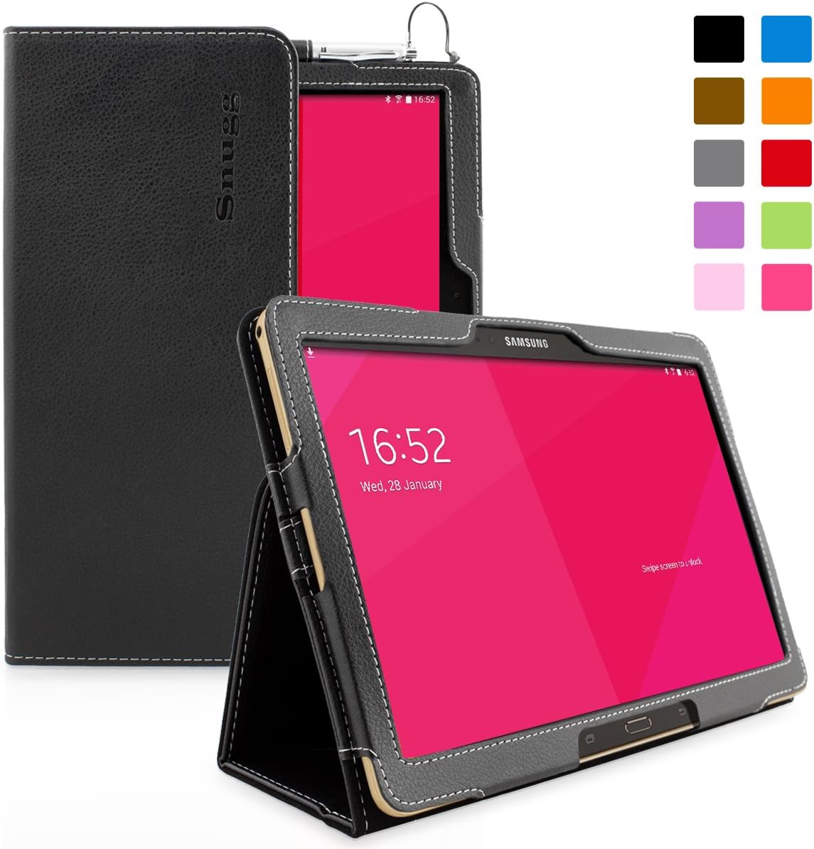 Snugg Galaxy Tab S 10.5 Case, Black Leather Smart Case Amazon.co.uk