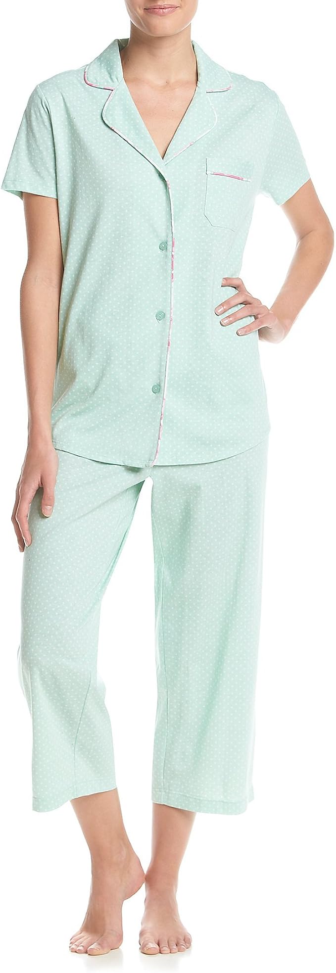 Intimate Essentials Notch Collar Capri Pajama Set at Amazon Women’s