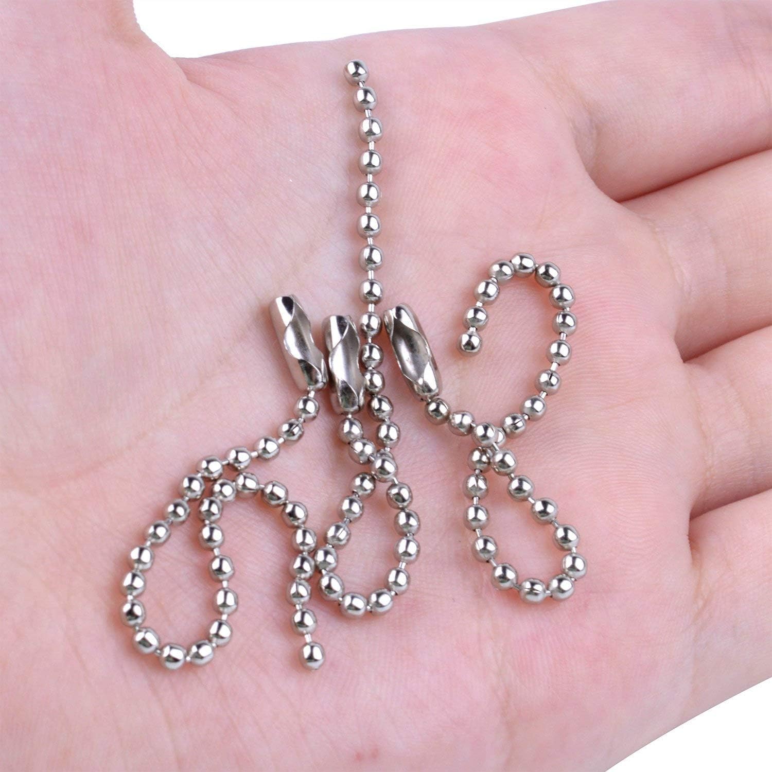 Pull Chain, 2 Pieces 36" Stainless Steel Bead Chain, Great Pulling Force & Rustproof, 6 Size, 3.2mm ball chain with 4 free Matching Connectors - Silver (36 Inch- silver): Appliances