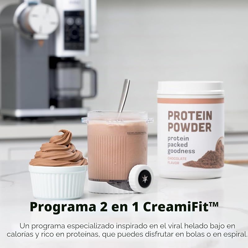 Máquina de gelados CREAMi Swirl 13-em-1 Soft Serve, Sorvete, Smoothie, Iogurte Congelado, Programa de Baixas Calorias e Mais, 13-em-1, Soft Handle e (2) pints CREAMi Swirl de 16 onças, para