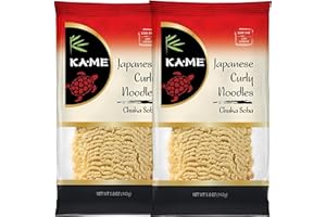 Ka-Me Noodles, Japanese Curly (Chuka Soba), Low Fat, Low Sodium, 5oz Pouches (2 Pack)