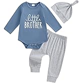 wybzd Little Brother Newborn Outfit T-Shirt Romper Top and Pants Sets Baby Coming Home Hospital Clothes Summer Clothing