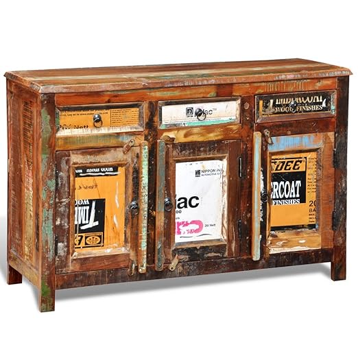 Anself Vintage Sideboard Antik Kommode aus Holz mit 3 Schubladen und 6