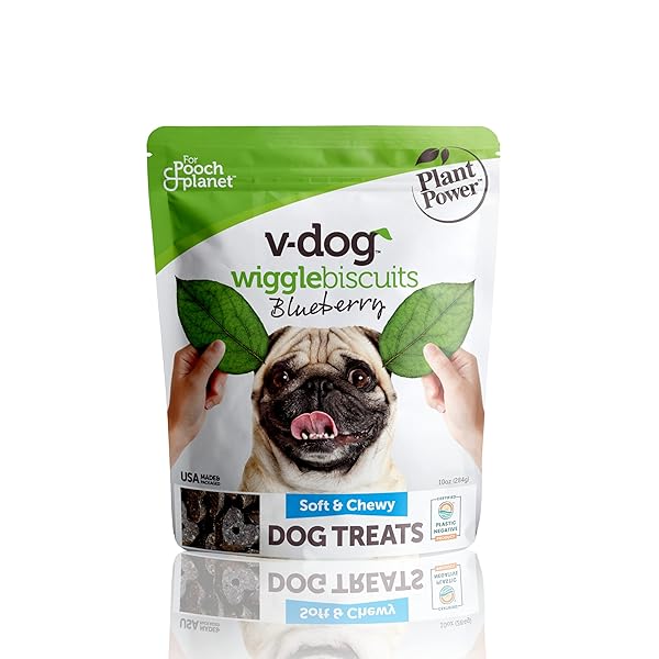 V-DOG VEGAN SOFT AND CHEWY WIGGLE DOG BISCUITS...