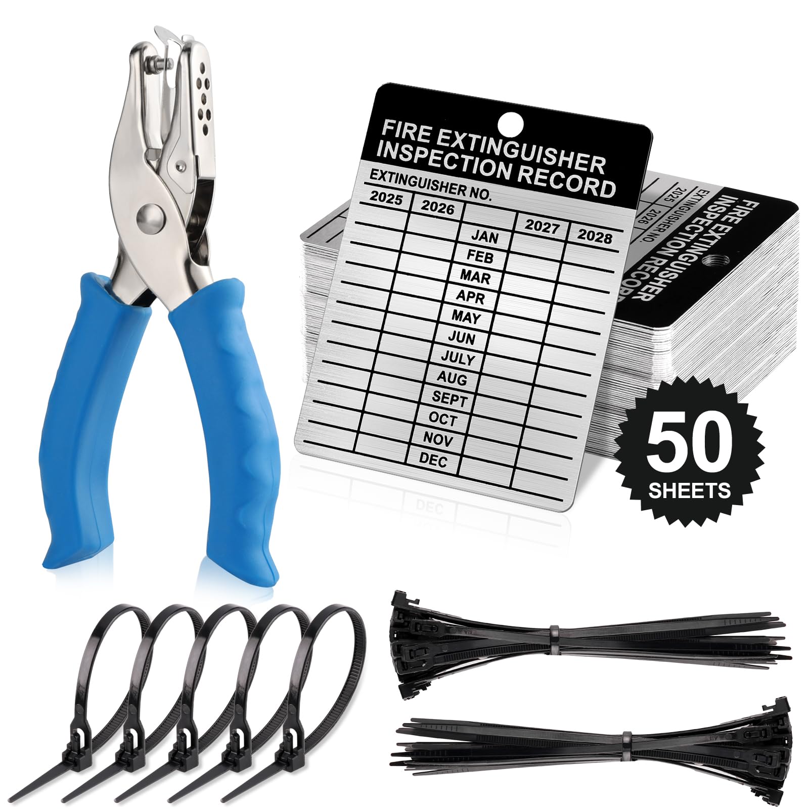 50 Sets Metal Inspection Tags Safety Inspection