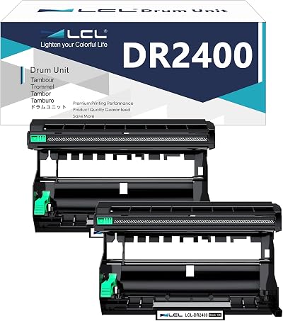LCL DR2400 Drum Unit Replacement 12000 Pages for Brother HL/L Series (2 Pack)
