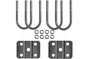 CVILL Trailer U Bolt Kit, 5-1/2 inch U Bolt for 3,500 lb Trailer Axle, 2-3/8" Round Axle, 1/2” Diameter.