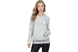 XUDREZ Unisex Big Pouch Hoodie Long Sleeve Pet Dog Holder Carrier Sweatshirt Hooded Pocket Kangaroo Hoodie