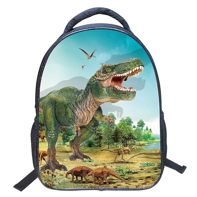 JIAN YA NA Baby Kleinkind Kinder Kind 3D Tiere Coole Dinosaurier Print Leinwand Rucksack Schul Umhängetasche Kinder Buch Tasc
