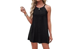 WIHOLL Beach Coverups Women Eyelet Embroidery Swimsuit Cover Up Casual Vacation Summer Halter Dresses Trendy 2026