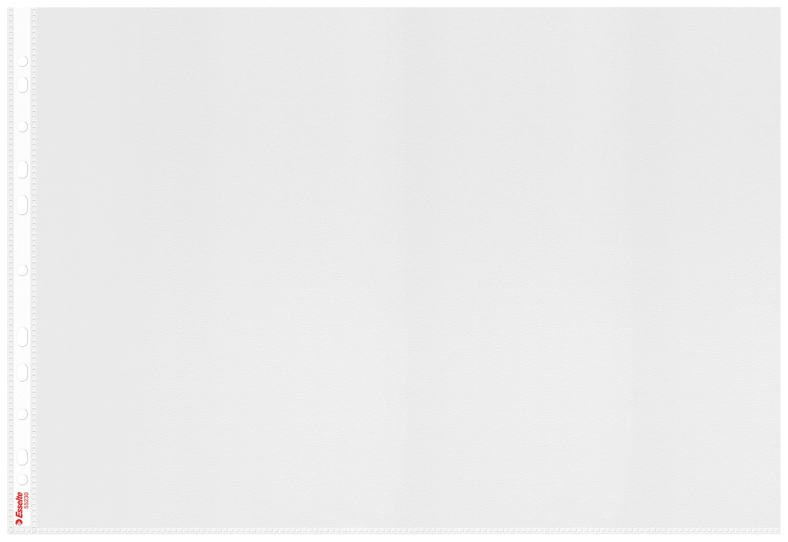 Esselte Quality Plastic Punched Pocket A3 Landscape, Clear Matt Finish, Top Open, 85 Micron Polypropylene, Box of 50, 55230