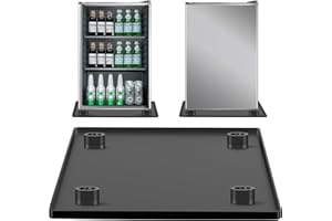 WUDIALIEN Mini Fridge Silicone Mat with 4 Sturdy Base Raisers, 24''x 24'' Drain Pan, Suitable for Fridge, Washing Machine, Dryer, Wine Cabinet.