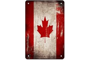 Retro Canada Flag Tin Sign Vintage Metal Tin Sign Classic Wall Art Decor Retro Wall Art Print Poster Funny Metal Garage Signs
