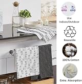 Penguin Home Set of 3 Recycled Cotton Tea Towels 50x70 cm White & Black view 2
