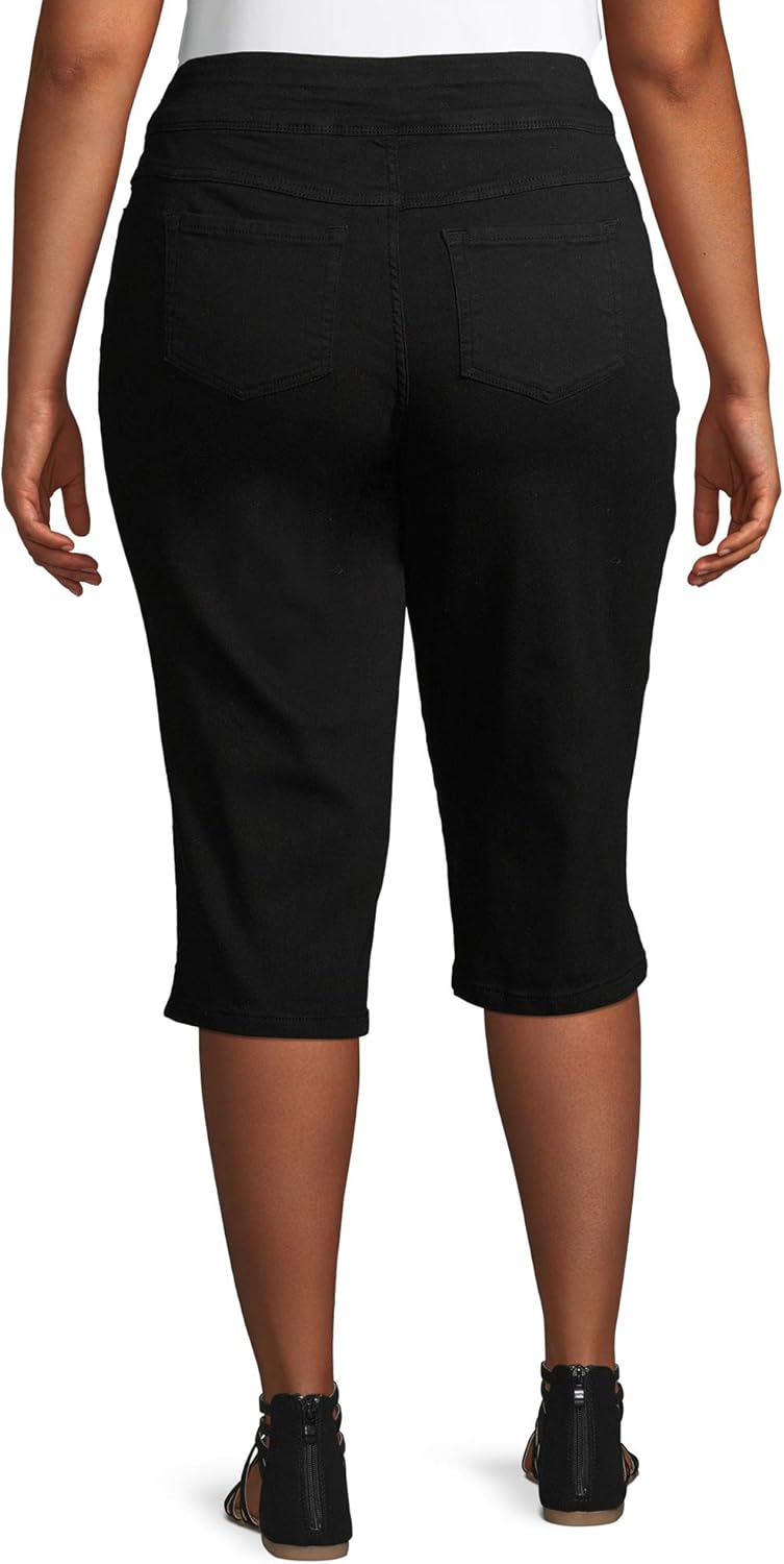 black denim capri pants