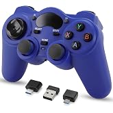 RARELEMON Wireless Gamepad for PC Laptop Android Steam &ndash; Blue USB &amp; Bluetooth Game Controller with Phone Mount Compatible with Windows 7/10 Steam Deck Switch via Adapter Android TV Box &amp; OTG