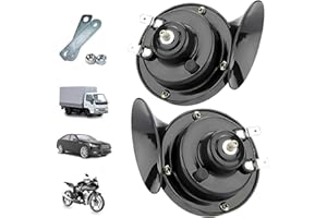 RAINYANUNITE Car Horn Electric Snail Horn - 2PCS 300DB Super Loud Train Horns High Tone/Low Tone Twin Horn Kit,for Any 12V Vehicles Cars Motorcycle Trucks Boats Lorrys (Black)