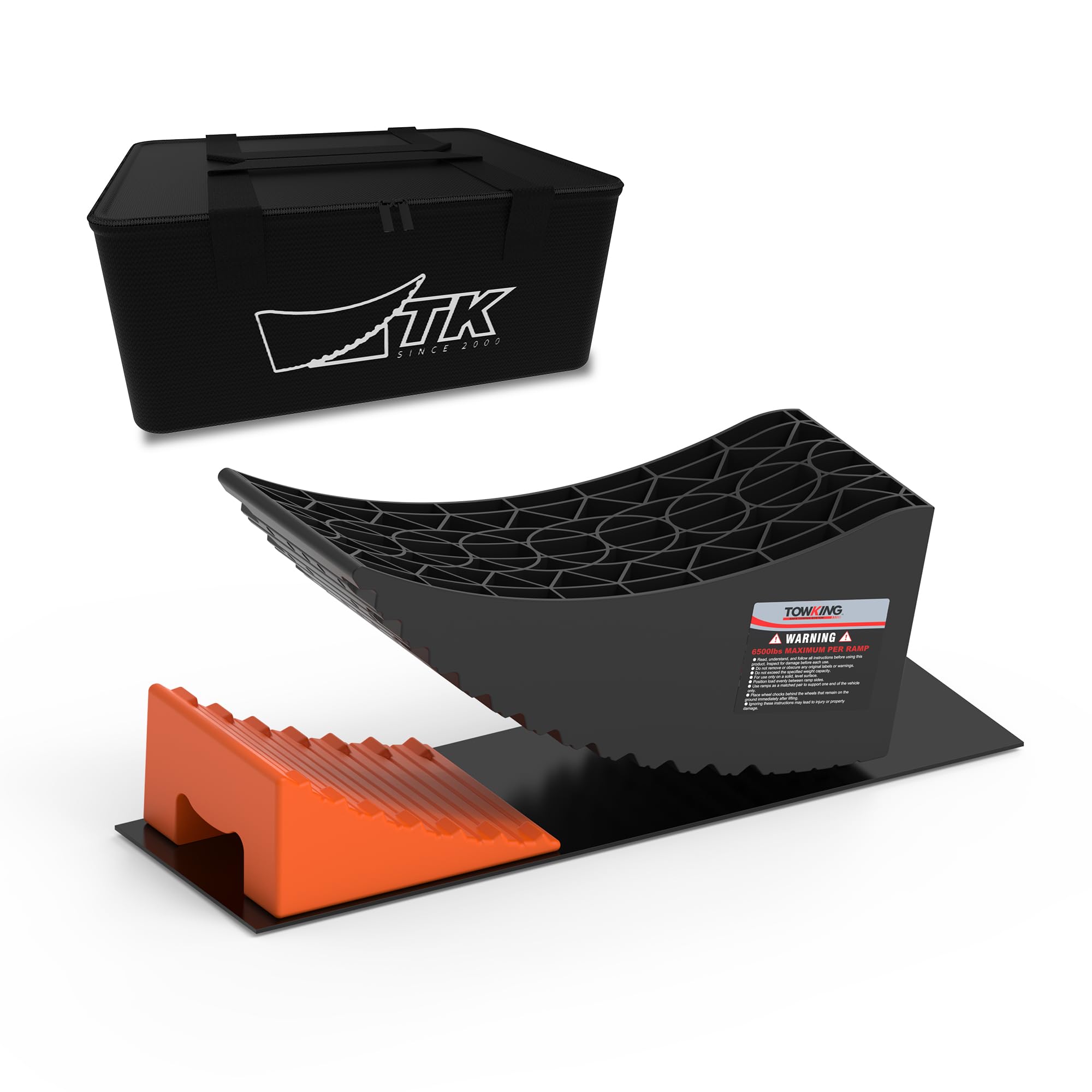 Photo 1 of TOWKING Camper Leveler System, 6" Lift, 35,000 lbs, 1 Pack RV Leveling Blocks with Curved Design & Wheel Chocks, Perfect for Campers, Fifth Wheels, and Dual Axle Trailers