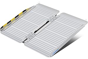 Ruedamann 2 Feet Portable Wheelchair Ramp for Doorways, Non-Slip Aluminum Wheelchair Ramp, Folding Ramp for Home Steps, Threshold Ramp for Wheelchairs, Scooters, Steps, Stairs, Walkers, Pets