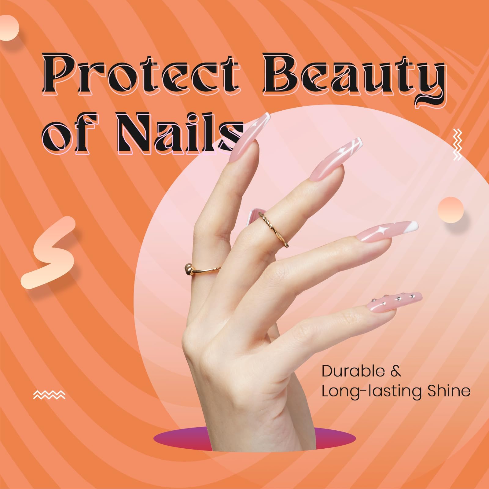 LIBERTY BUGS Gel Base and Top Coat Set 30ml,No Wipe