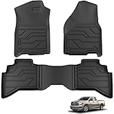 KARPAL Floor Mats for Ram 1500 Crew Cab 2002-2008(Quad Cab), 2500/3500 Crew Cab 2003-2009(Quad/Extended Cab), TPE All-Weather Floor Liners 1st & 2nd Row Car Mats, Ram Accessories
