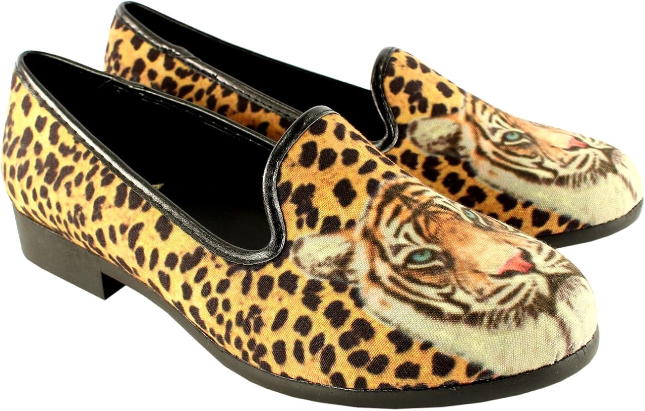 cheetah slip on flats