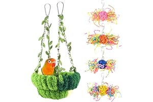 KATUMO Bird Nest, Conure Breeding Bed for Cage Hanging, Soft Parrotlet Snuggle Nest Lovebird Bed Bird Swing for Conure, Parak