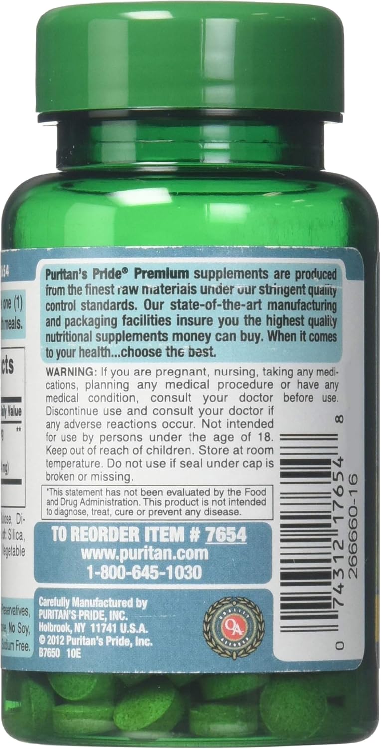 Puritans Pride Ginkgo Biloba Standardized Extract 60 mg Tablets, 120 Count: Health & Personal Care