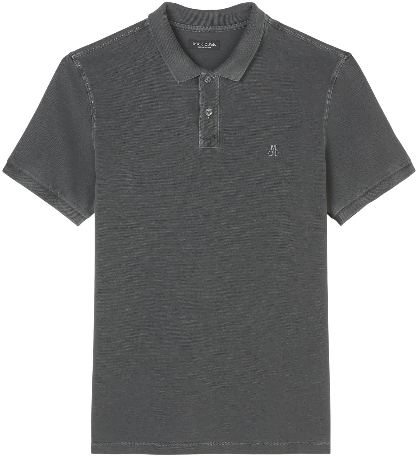 Marc OߴPolo Herren Kurzarm-Poloshirt aus Bio-Baumwolle Regular Fit, Grau (Grau), L 4