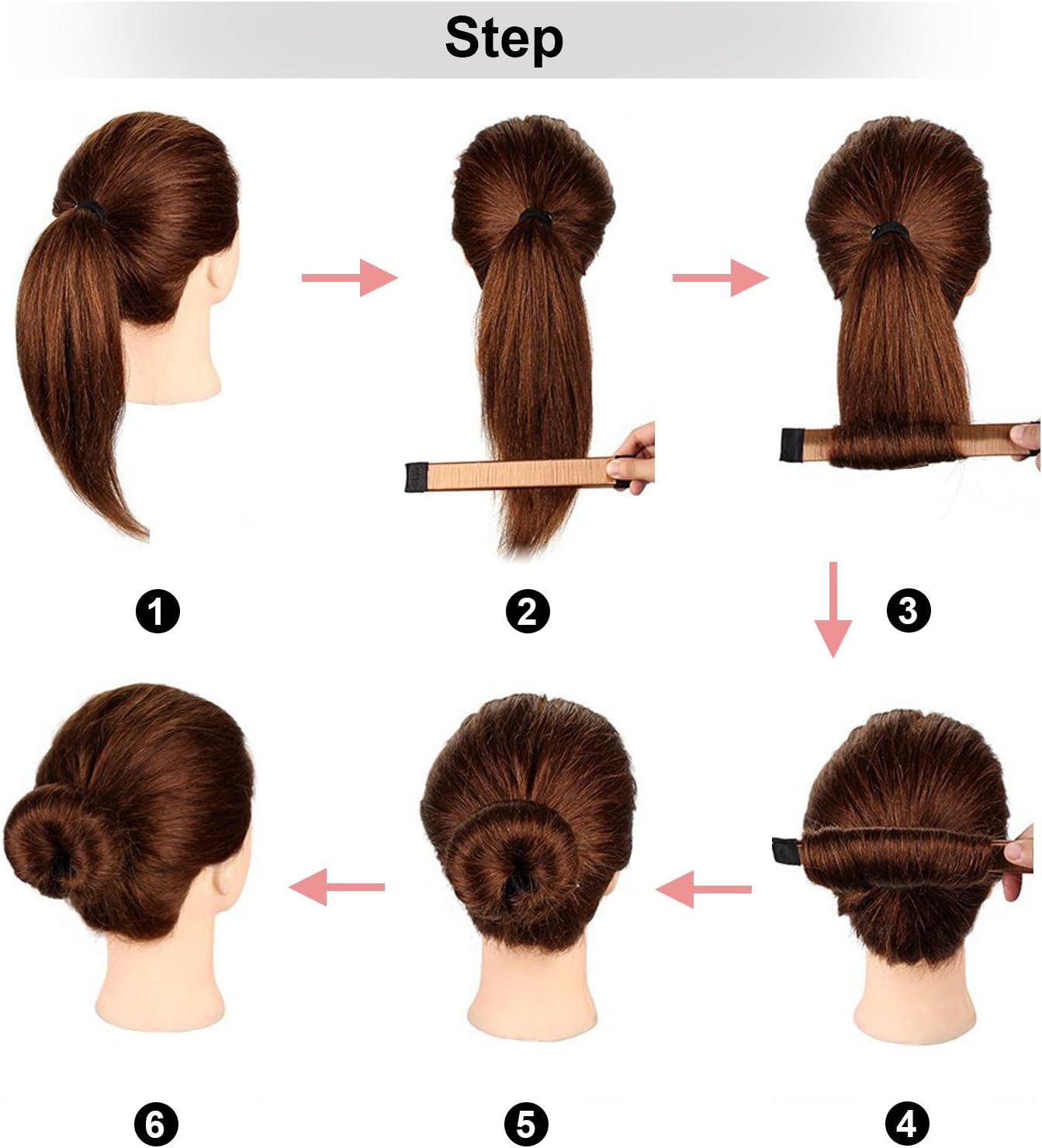 Websun 6pcs Hair Bun Maker Easy Fast Donut Bun Maker Magic