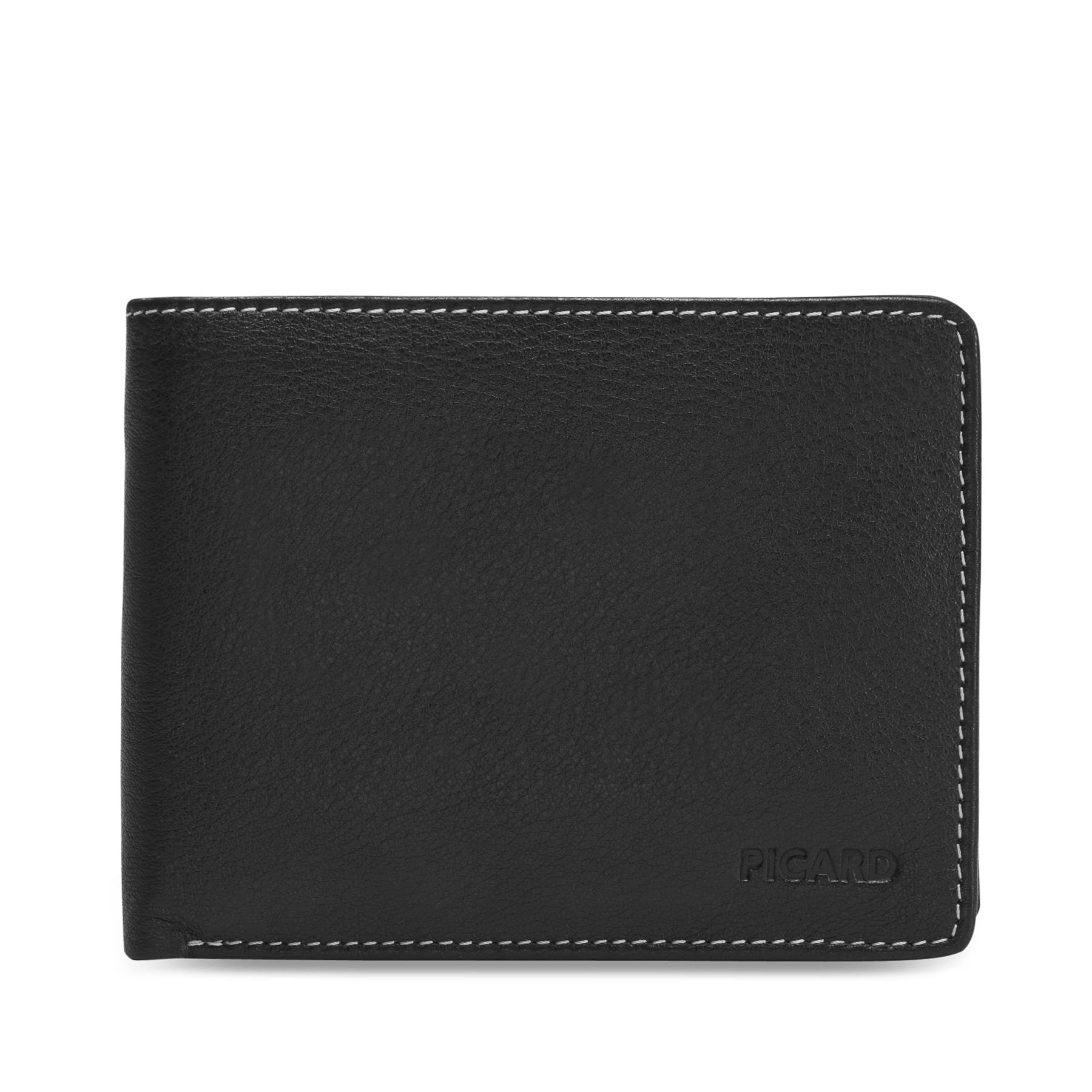 Picard Diego Men's Wallet Cowhide Leather One Size with Open Purse Everyday, Black, Standard Size, Wallet