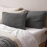 PHF Ultra Soft Waffle Weave Pillow Shams Standard Size, No Insert, 2 Pack 20" x 26" Pillowcases,Breathable & Skin-Friendly Pillow Cases, Stylish Decorative Bed Pillow Cases Covers, Grey