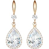 Linawe Imitation Diamond Dangle Earrings for Women Trendy, Rhinestone Drop Chandelier Earrings, Teardrop Crystal Cubic Zirconia Wedding Jewelry Set, 14K Gold/Rose Gold/Silver Tone