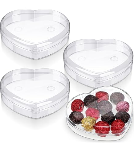 Goodma 24 Pieces Heart Shaped Slime Containers - 2.4 Oz Transparent Plastic Boxes With Hinged Lids, Stackable - View #11