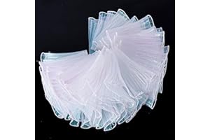 15 Yards Iridescent Organza Ruffle Trim, Holographic Tulle Ruffle Fabric Vintage Organza Pleated Ribbon for Party Costume Dec