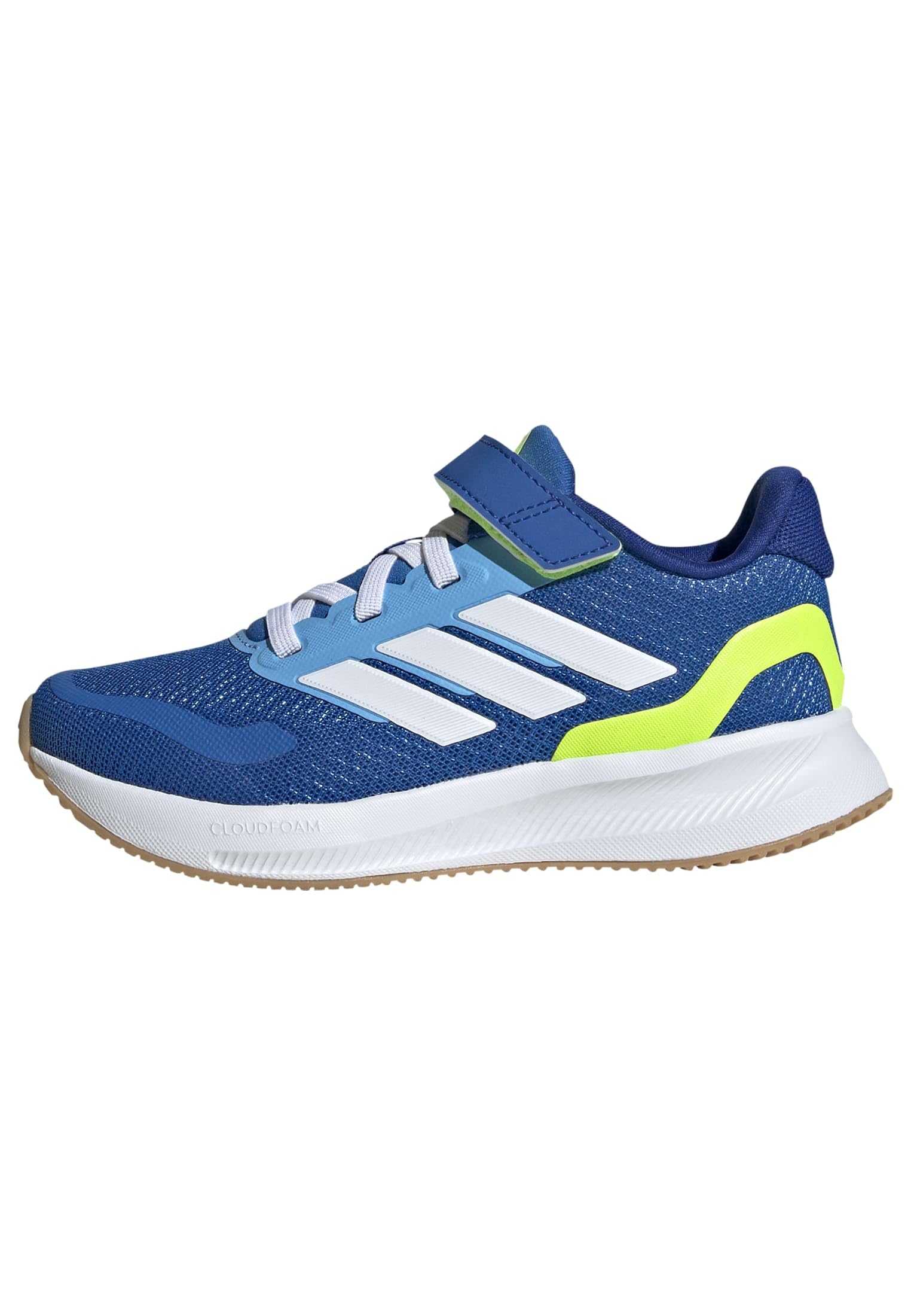 adidas Baby Run Falcon 5 Elastic Lace & Strap Sneaker, Bright Royal/White/Lucid Lemon, 4 US Unisex Infant Image adidas Baby Run Falcon 5 Elastic Lace & Strap Sneaker, Bright Royal/White/Lucid Lemon, 4 US Unisex Infant Image