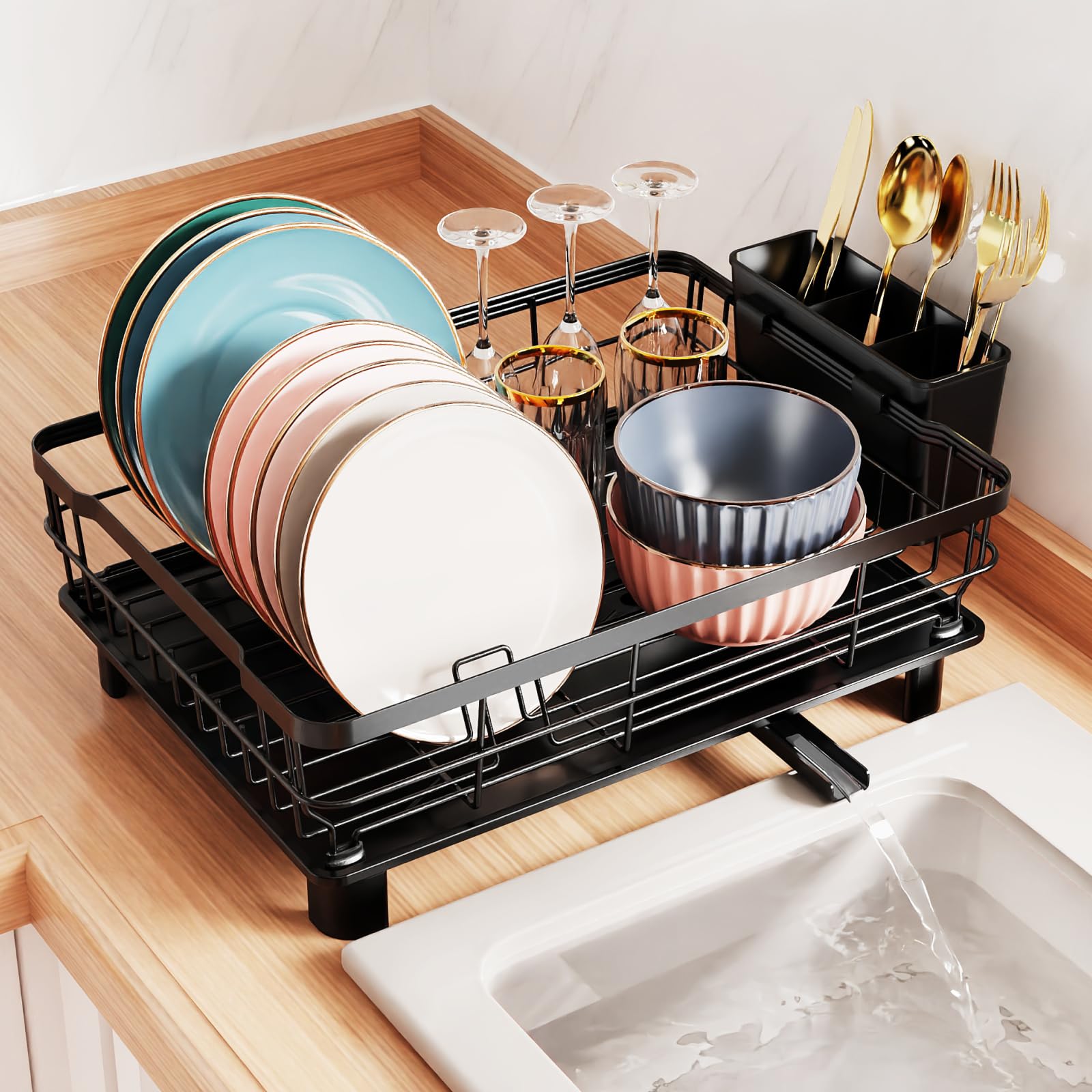 GSlife Dish Drying Rack with Drainboard