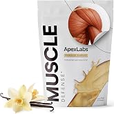 ApexLabs Muscle Defense - Hydrolized Whey Protein, HMB, Leucine, Velocitol | Muscle, Recovery, &amp; Strength - Men 50+. Formulated by Dr. Tracy Gapin. With Ursolic Acid. Vanilla Flavor. 15 Servings.