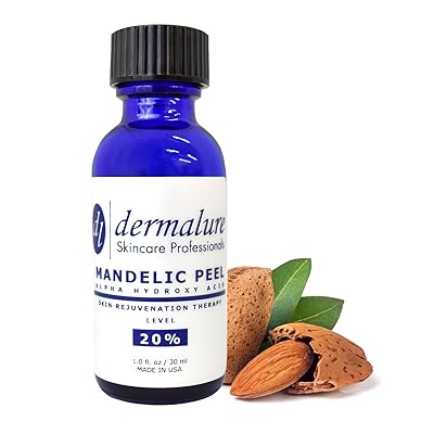 Mandelic Acid 20% AHA Alpha Hydroxy Peel Medical Strength Used For Rosacea, Cystic Acne, Blackheads, Pores, Whiteheads, Hyperpigmentation, Melasma, Age Spots, Sun Spots (1.0 fl. oz / 30 ml)