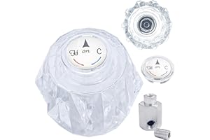 HANSENGROE Shower Handle Replacement for RP41661, Shower Knob Replacement Compatible with Delta and Peerless Single Handle Bathtub Faucets, Clear Acrylic Diamond Shape Shower Knob Kit