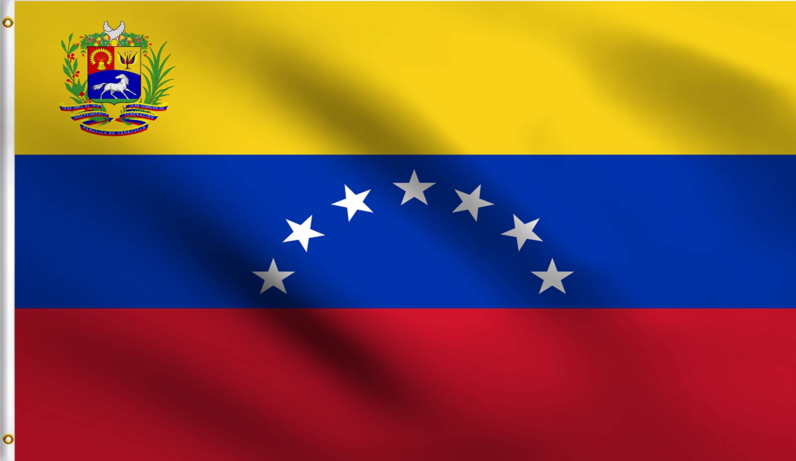 DMSE Venezuela Venezuelan Bolivarian Republic 8 Star Flag 2X3 Ft Foot 100% Polyester 100D Flag UV Resistant