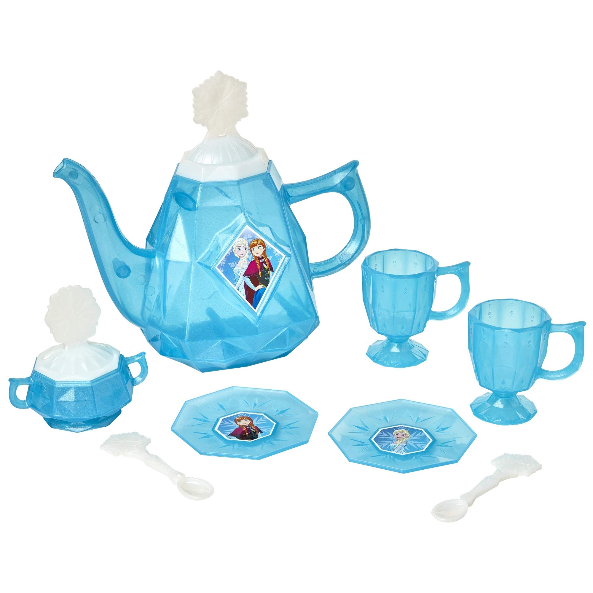 Disney Frozen Tea Set for Two - 10 Piece Role Play & Pretend Tea Time! Includes Teapot W/Lid, Sugar Bowl W/Lid, 2 Teacups, 2 Saucers, 2 Teaspoons For Ages 3+ 206834